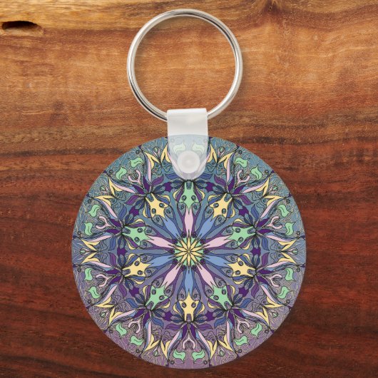 Levendige Mandala Sleutelhanger (Achterkant)