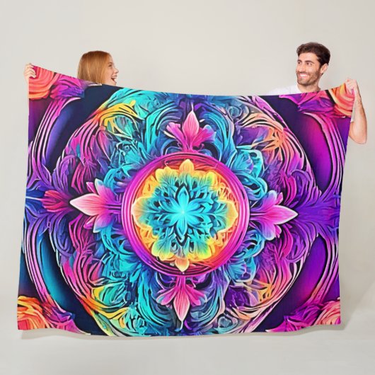 Levendige Mandala Spirit Fleece Deken (In situ)