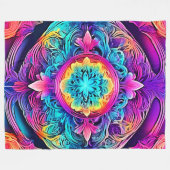 Levendige Mandala Spirit Fleece Deken (Voorkant (Horizontaal))