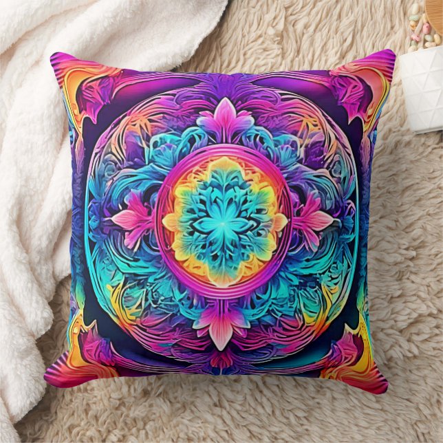 Levendige Mandala Spirit Kussen (Deken)