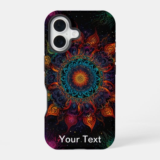 Levendige Mandala Swirl: OtterBox iPhone 16 Hoesje (Achterkant)