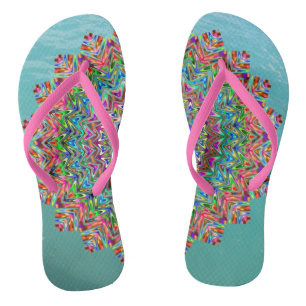 Levendige mandala-teenslippers teenslippers