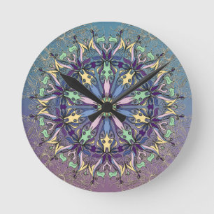 Levendige Mandala wandklok