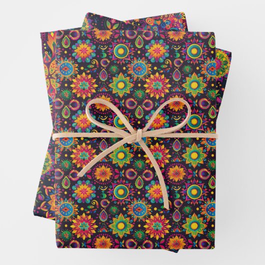 Levendige Mandalas Diwali Inpakpapier Vel (In situ)