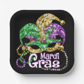 Levendige Mardi Gras Party Paper Borden Papieren Bordje (Voorkant)