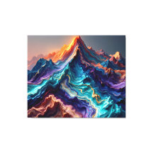 Levendige Marmeren Bergen – Abstract 3D Canvas Wan