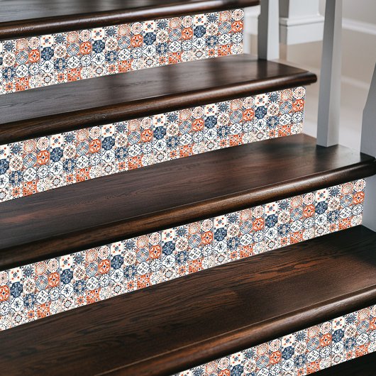 Levendige Marokkaanse Patchwork – Boho Blue, Red & Tegeltje