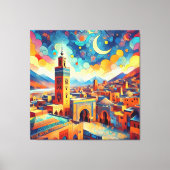 Levendige Marokkaanse skyline – Azilal Canvas Afdruk (Voorkant)