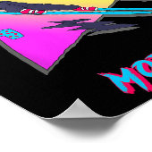 Levendige Marokko Ski Skiër Avontuur Graphic Poster (Hoek)