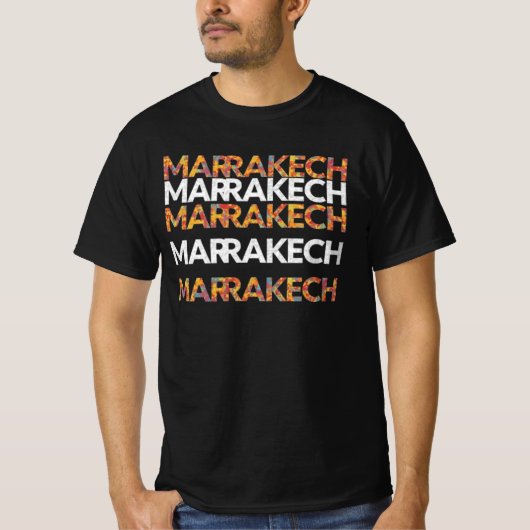 Levendige Marrakech moderne kunst T-shirt (Voorkant)