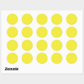 Levendige massief gele achtergrond ronde sticker (Vel)