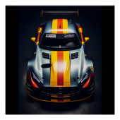Levendige Matte Race Car Poster - Rev Up Your Wall (Voorkant)
