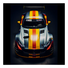 Levendige Matte Race Car Poster - Rev Up Your Wall