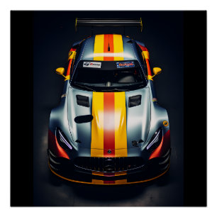 Levendige Matte Race Car Poster - Rev Up Your Wall