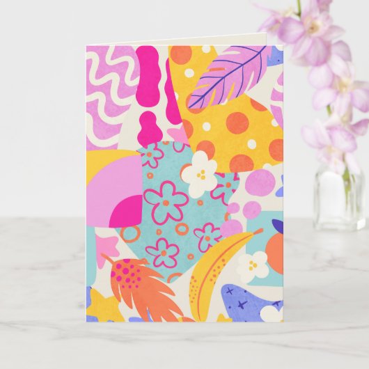 Levendige Maxi Patchwork Kaart (Orchidee)