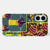 Levendige Maximalistische Paarse & Turkooizen Bloe Case-Mate iPhone Case (Achterkant (horizontaal))