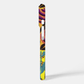 Levendige Maximalistische Paarse & Turkooizen Bloe Case-Mate iPhone Case (Achterkant / Links)