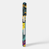 Levendige Maximalistische Paarse & Turkooizen Bloe Case-Mate iPhone Case (Achterkant / Rechts)