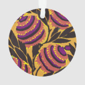 Levendige Maximalistische Paarse & Turkooizen Bloe Ornament (achterkant)