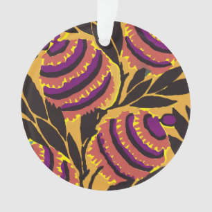 Levendige Maximalistische Paarse & Turkooizen Bloe Ornament