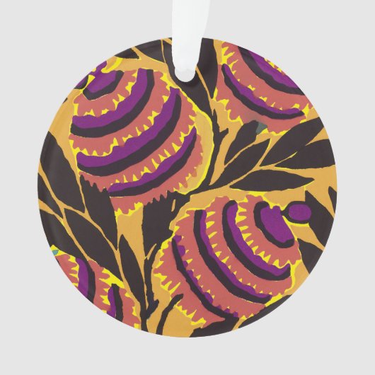 Levendige Maximalistische Paarse & Turkooizen Bloe Ornament (voorkant)