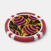Levendige Maximalistische Paarse & Turkooizen Bloe Poker Chips (Enkel)