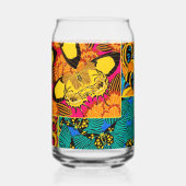 Levendige Maximalistische Roze & Turquoise Vlinder Blikvorm Glas (Achterkant)