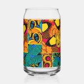 Levendige Maximalistische Roze & Turquoise Vlinder Blikvorm Glas (Links)