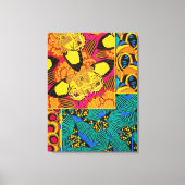 Levendige Maximalistische Roze & Turquoise Vlinder Canvas Afdruk (Voorkant)