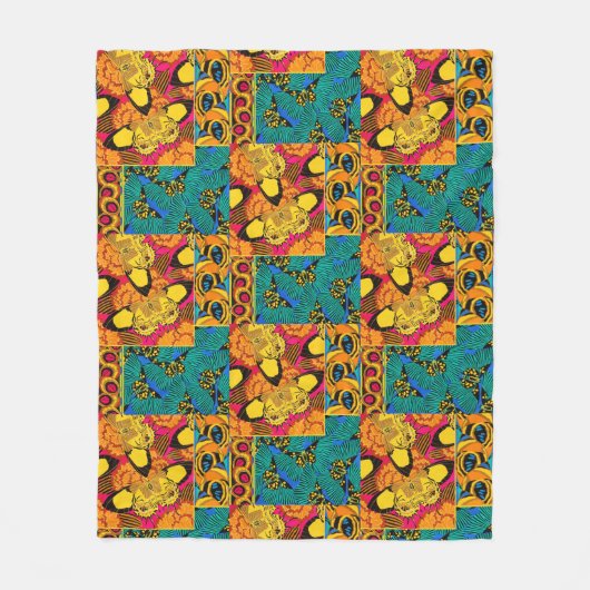 Levendige Maximalistische Roze & Turquoise Vlinder Fleece Deken (Voorkant)
