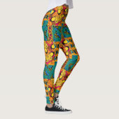 Levendige Maximalistische Roze & Turquoise Vlinder Leggings (Rechts)