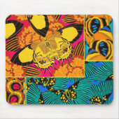 Levendige Maximalistische Roze & Turquoise Vlinder Muismat (Voorkant)