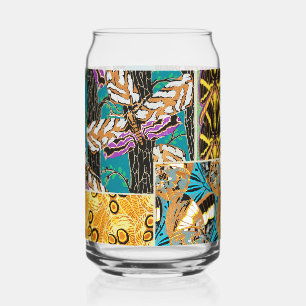 Levendige Maximalistische Turquoise & Paarse Vlind Blikvorm Glas