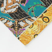 Levendige Maximalistische Turquoise & Paarse Vlind Fleece Deken (Hoek)