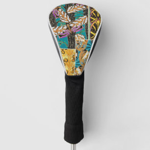 Levendige Maximalistische Turquoise & Paarse Vlind Golfheadcover