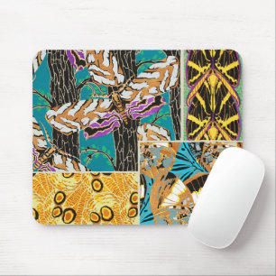 Levendige Maximalistische Turquoise & Paarse Vlind Muismat
