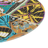 Levendige Maximalistische Turquoise & Paarse Vlind Snijplank (Hoek)