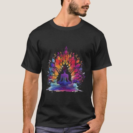 Levendige meditatie yoga en mindfulness t-shirt (Voorkant)