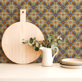 Levendige mediterraanse majolica bloem tegeltje