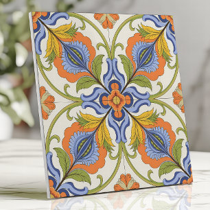 Levendige mediterraanse majolica bloem tegeltje