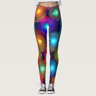 Levendige Meerkleurige Abstracte Spiraal Kunst Leggings