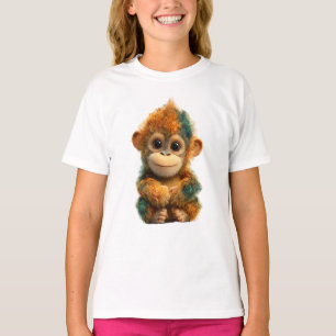 Levendige Meerkleurige Baby Aap Kinderen T-shirt