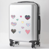 Levendige Meerkleurige Harten Sticker (Koffer)