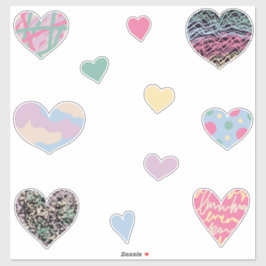 Levendige Meerkleurige Harten Sticker