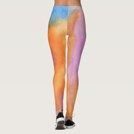 Levendige meerkleurige Stropdas-kleurstof Leggings (Achterkant)