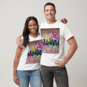 Levendige, met spuiten beschilderde skyline van de t-shirt (Unisex)