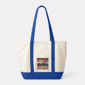 Levendige, met spuiten beschilderde skyline van de tote bag (Achterkant)