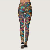 Levendige Metallic Floral Garden leggings -  (Achterkant)