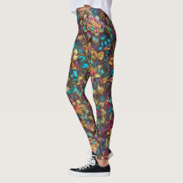 Levendige Metallic Floral Garden leggings -