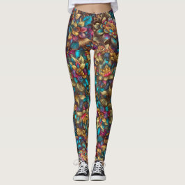Levendige Metallic Floral Garden leggings - 